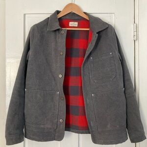 Marine Layer Trucker Barn Outerwear Men’s Small plaid Lined Gray Jacket